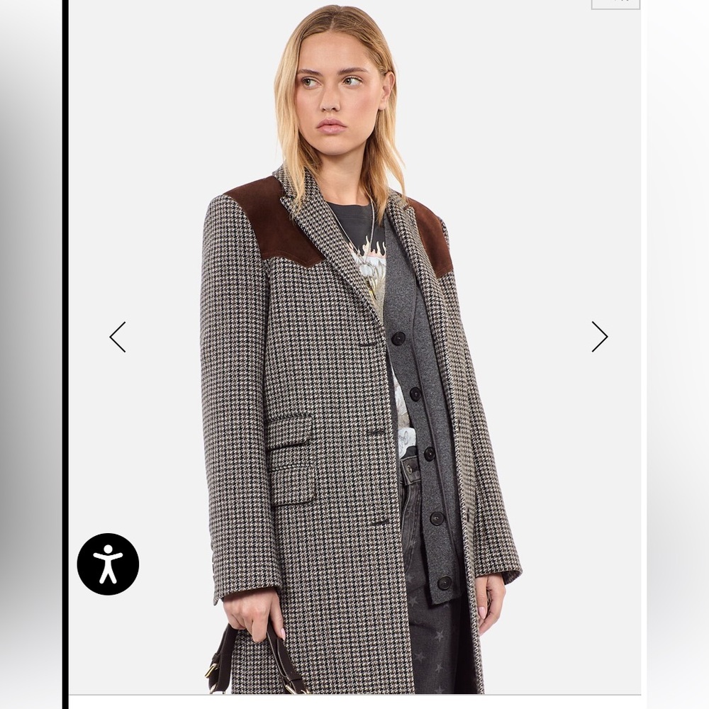 The Kooples Long Houndstooth Coat - Picture 2 of 10